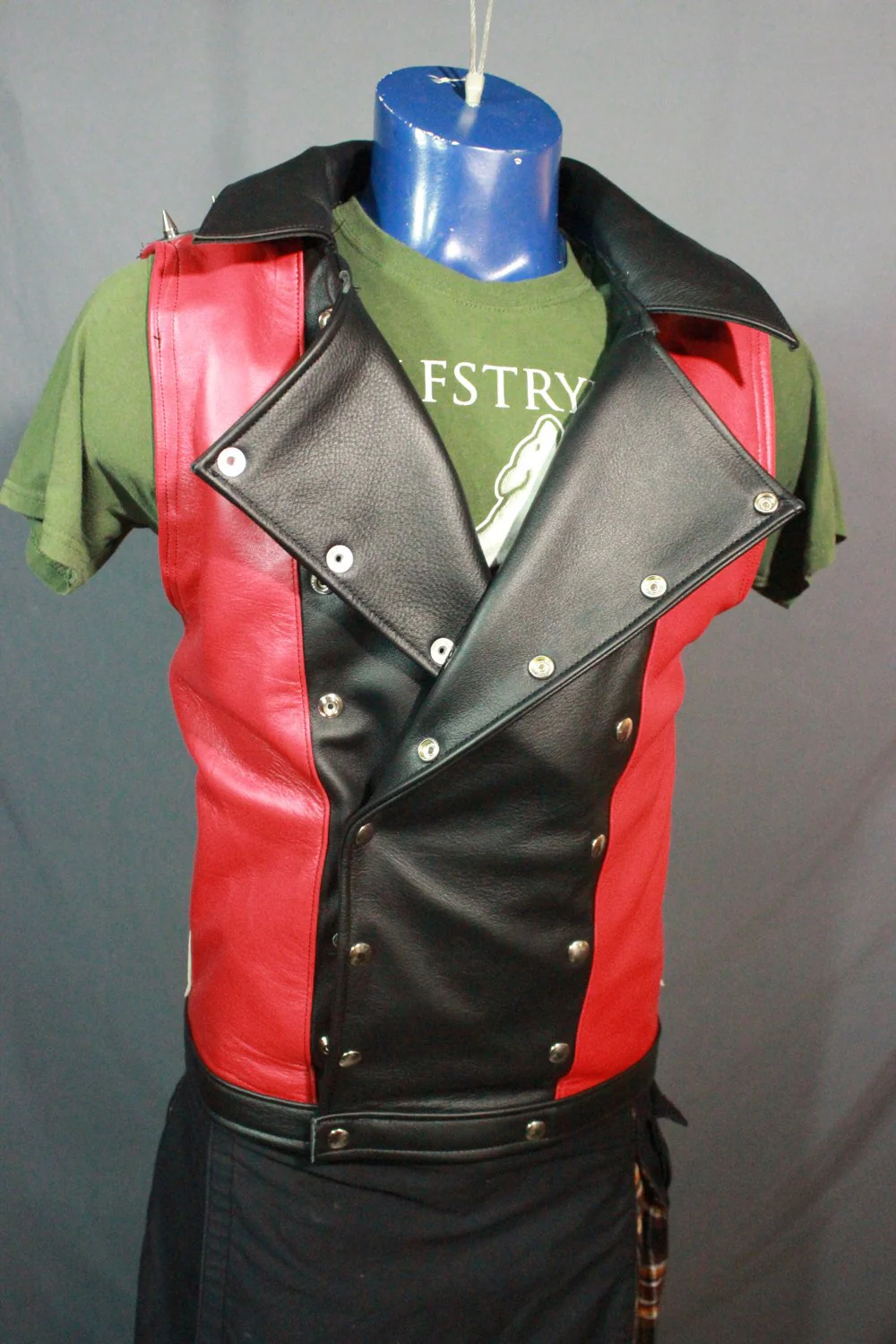Amazing Black and Red Motorcycle Vest - Image 5