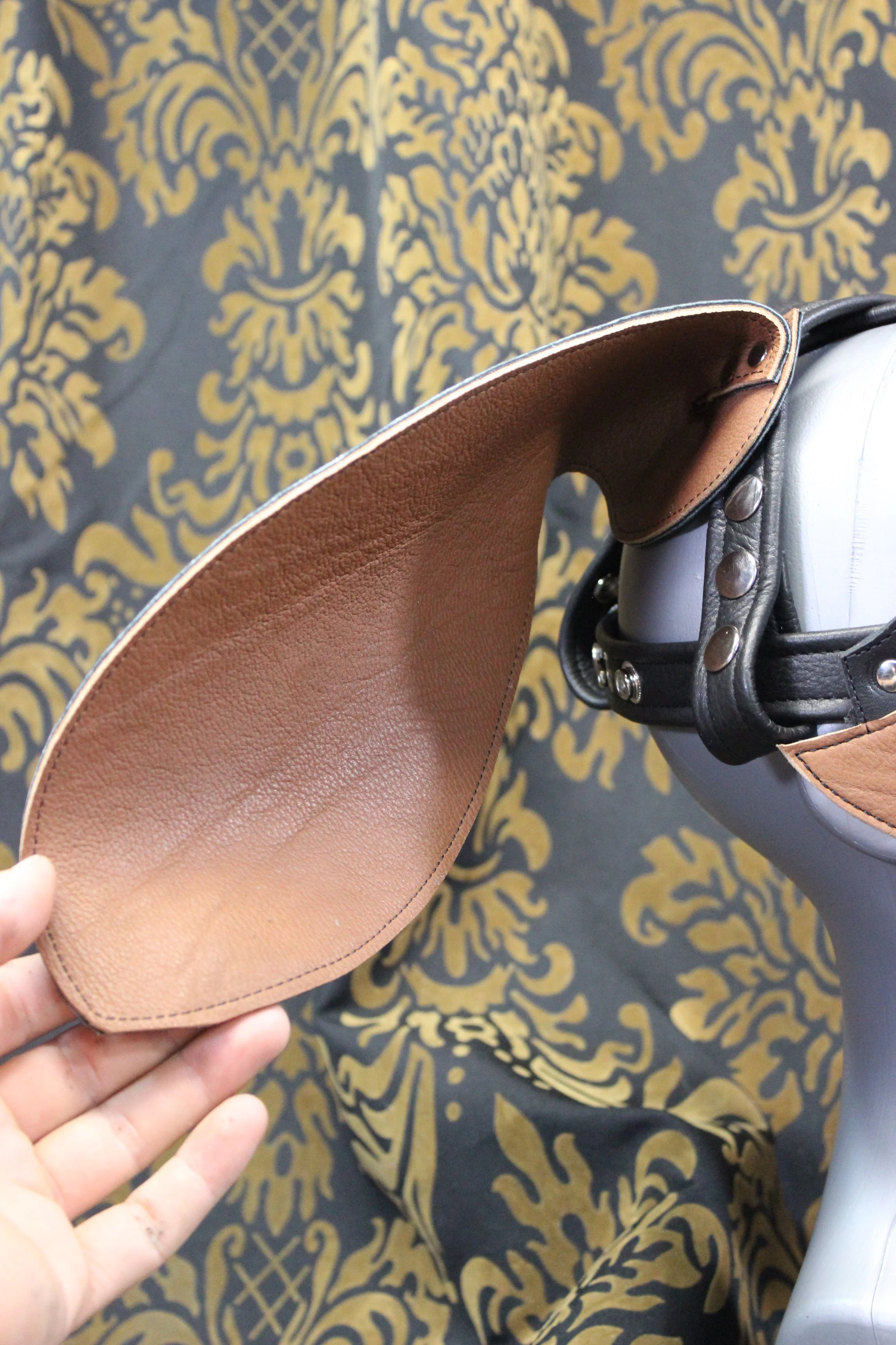 Basset Hound Style Pup Hood in Black, Tan, and White - Image 7