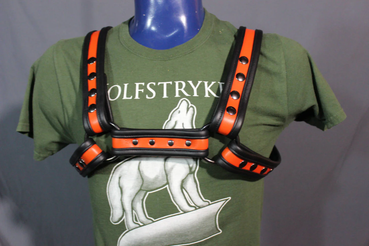 Black and Orange Bulldog Harness - Our Softest Leather! - Image 4