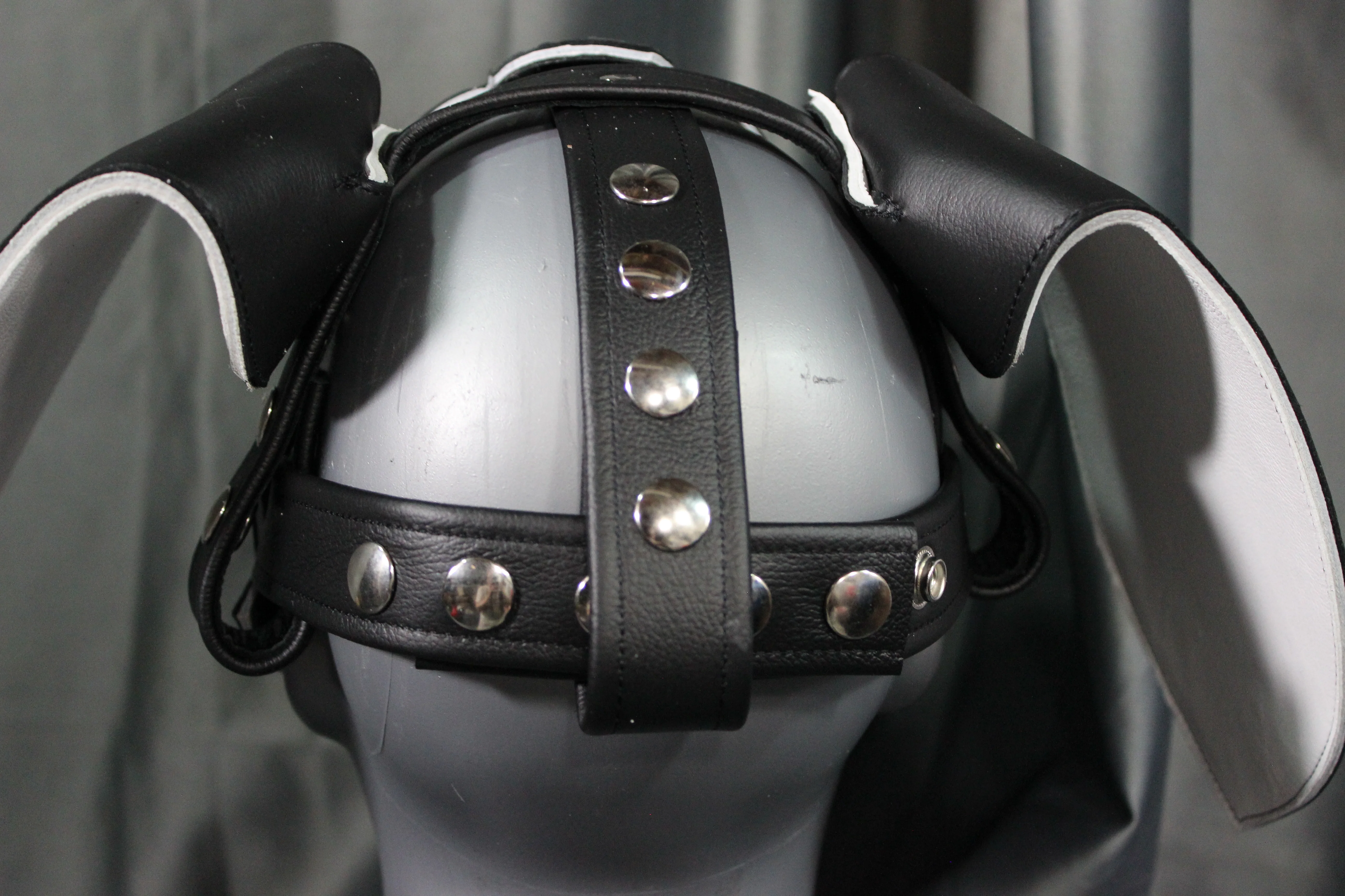 Basset Hound Style Pup Hood in Black and White - Image 3