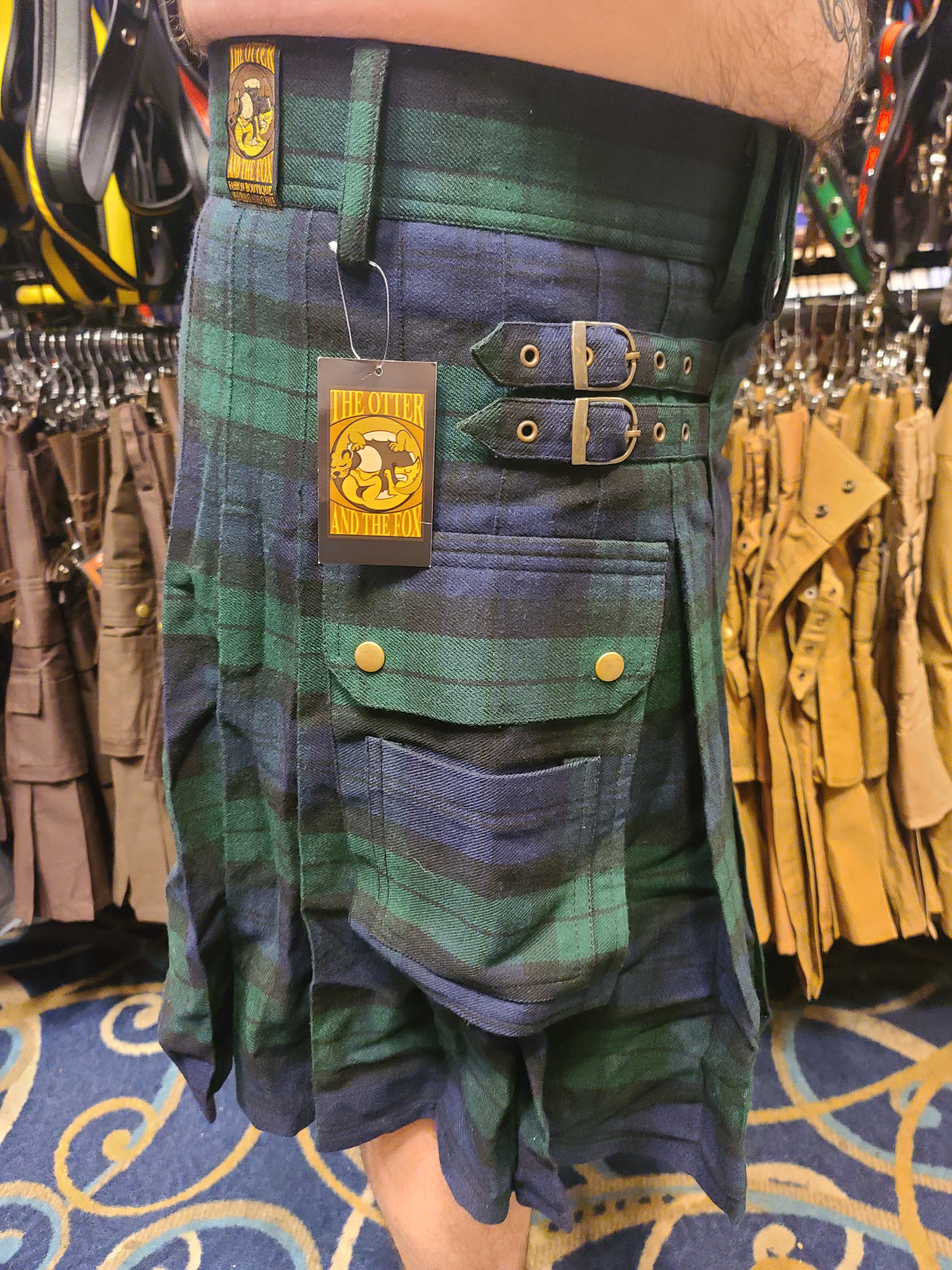 Black Watch Tartan Kilt by KiltedBros Hunter Green/Navy Blue Plaid - Image 3