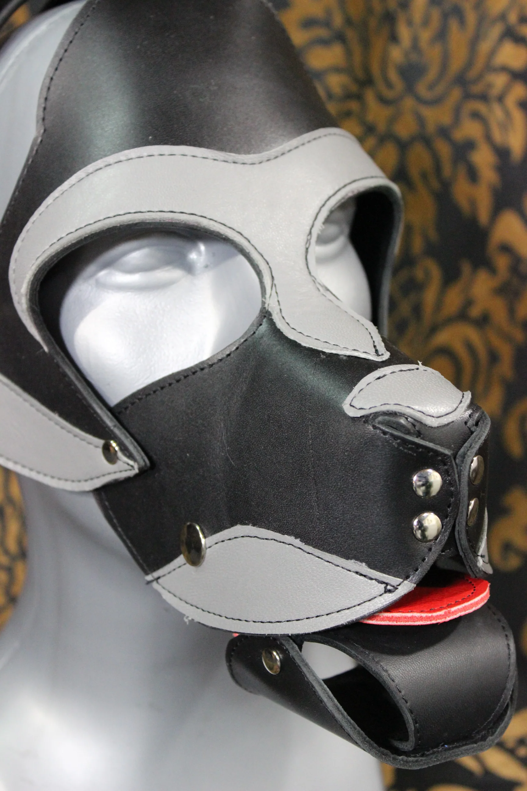 Husky style Pup Hood in Black and Gray - Image 12