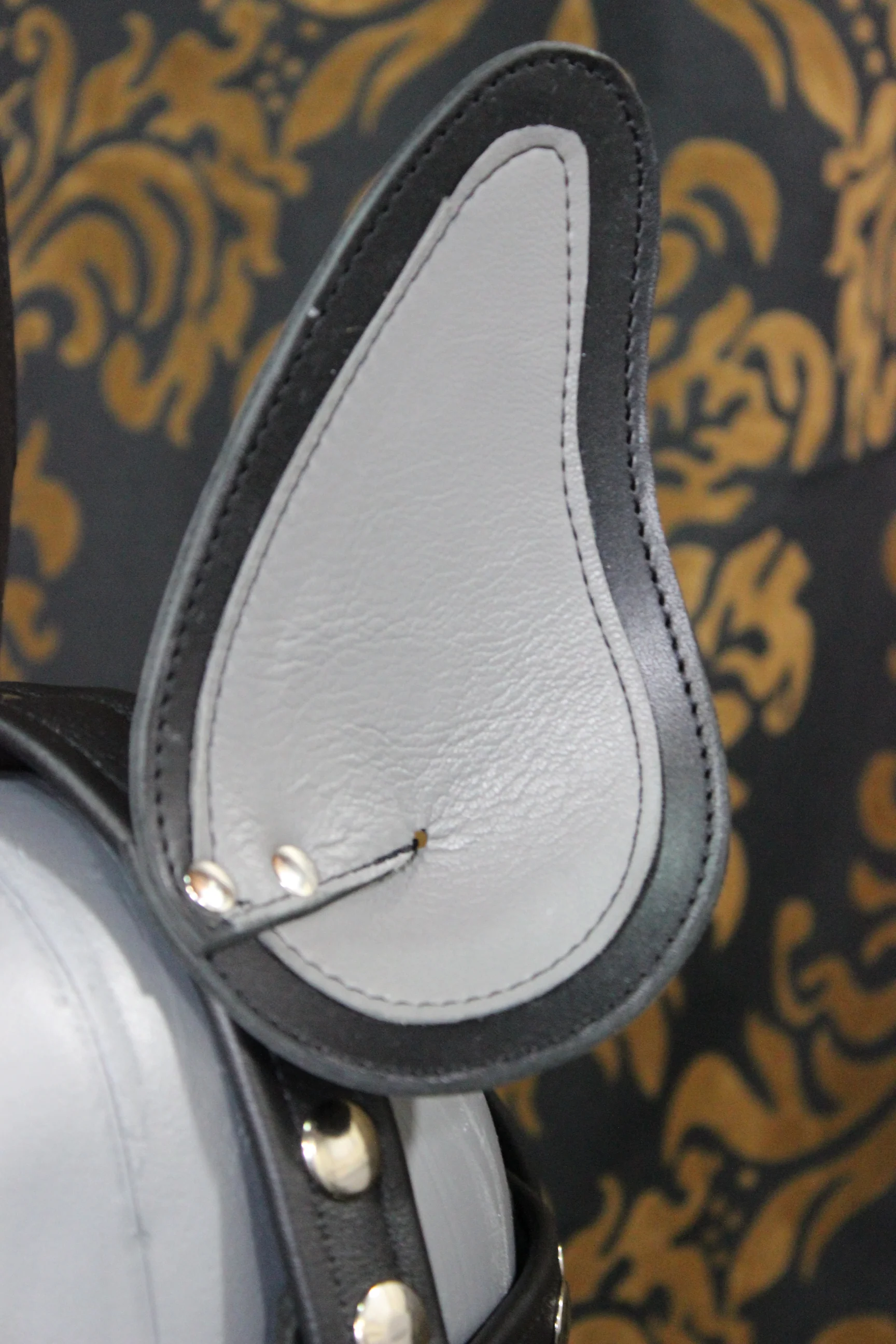 Husky style Pup Hood in Black and Gray - Image 4