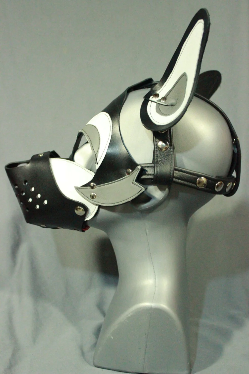 Husky style Pup Hood in Grey and White - Image 4