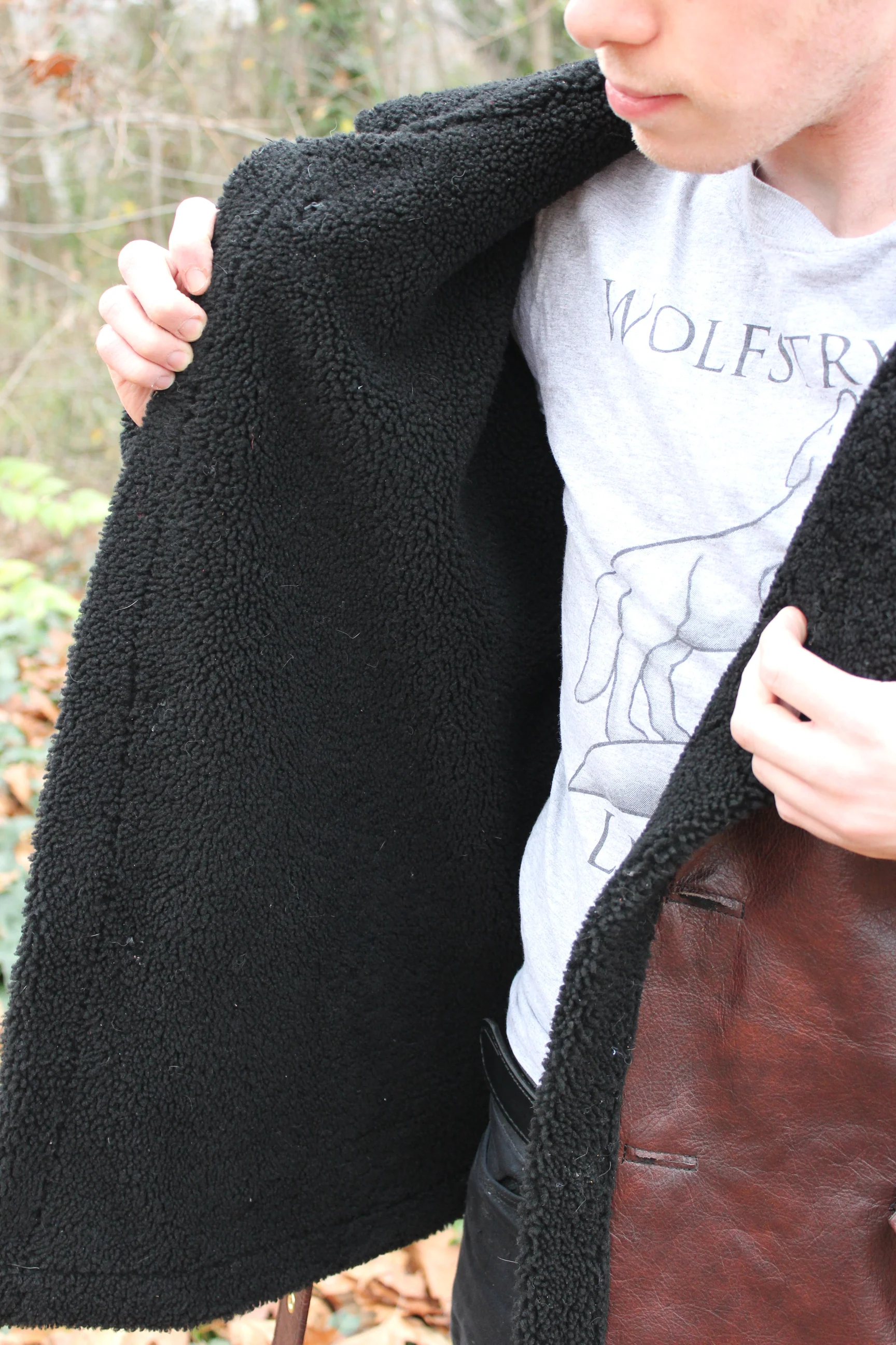 Leather and Shearling Coat - Image 13