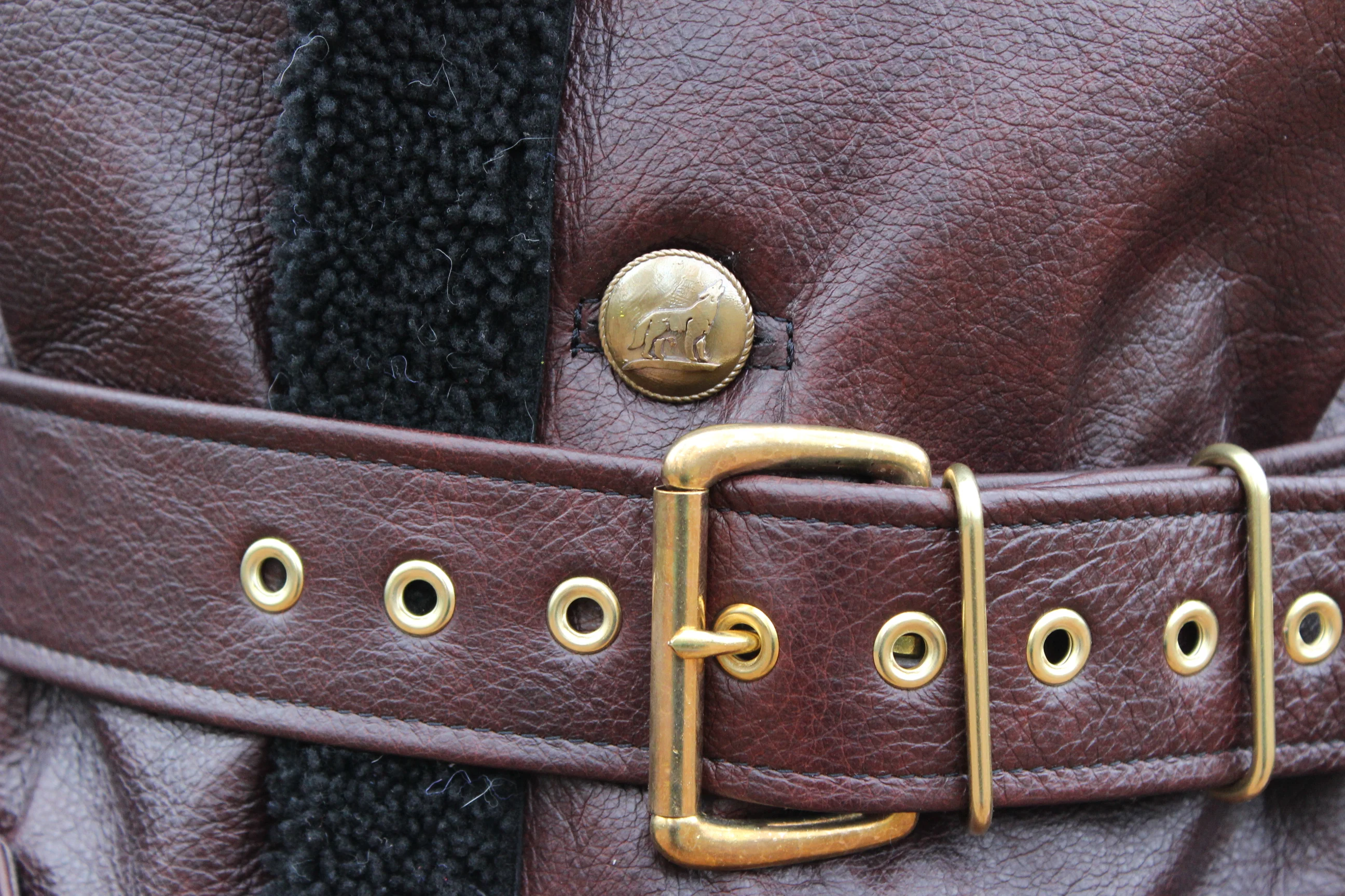 Leather and Shearling Coat - Image 3