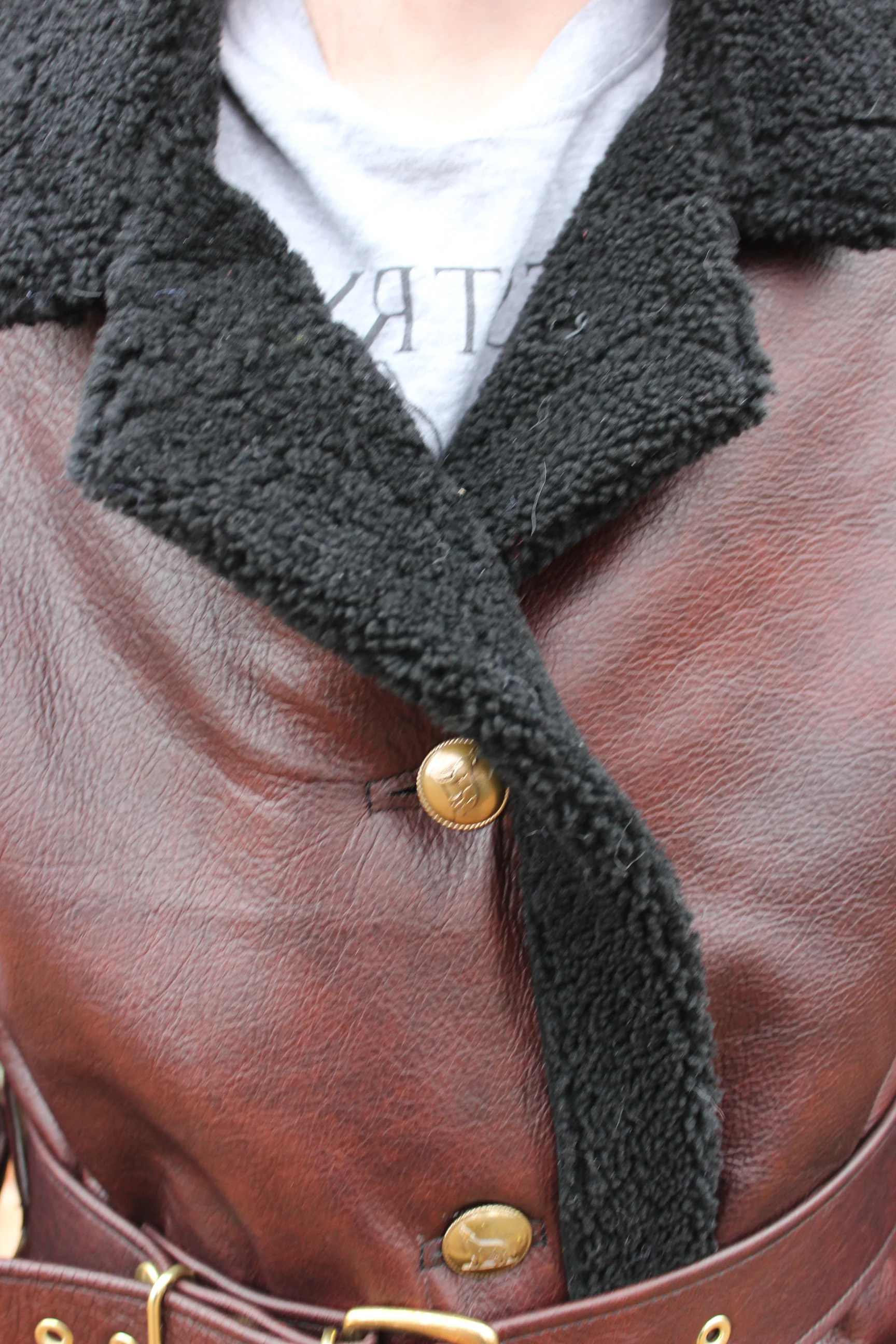 Leather and Shearling Coat - Image 4