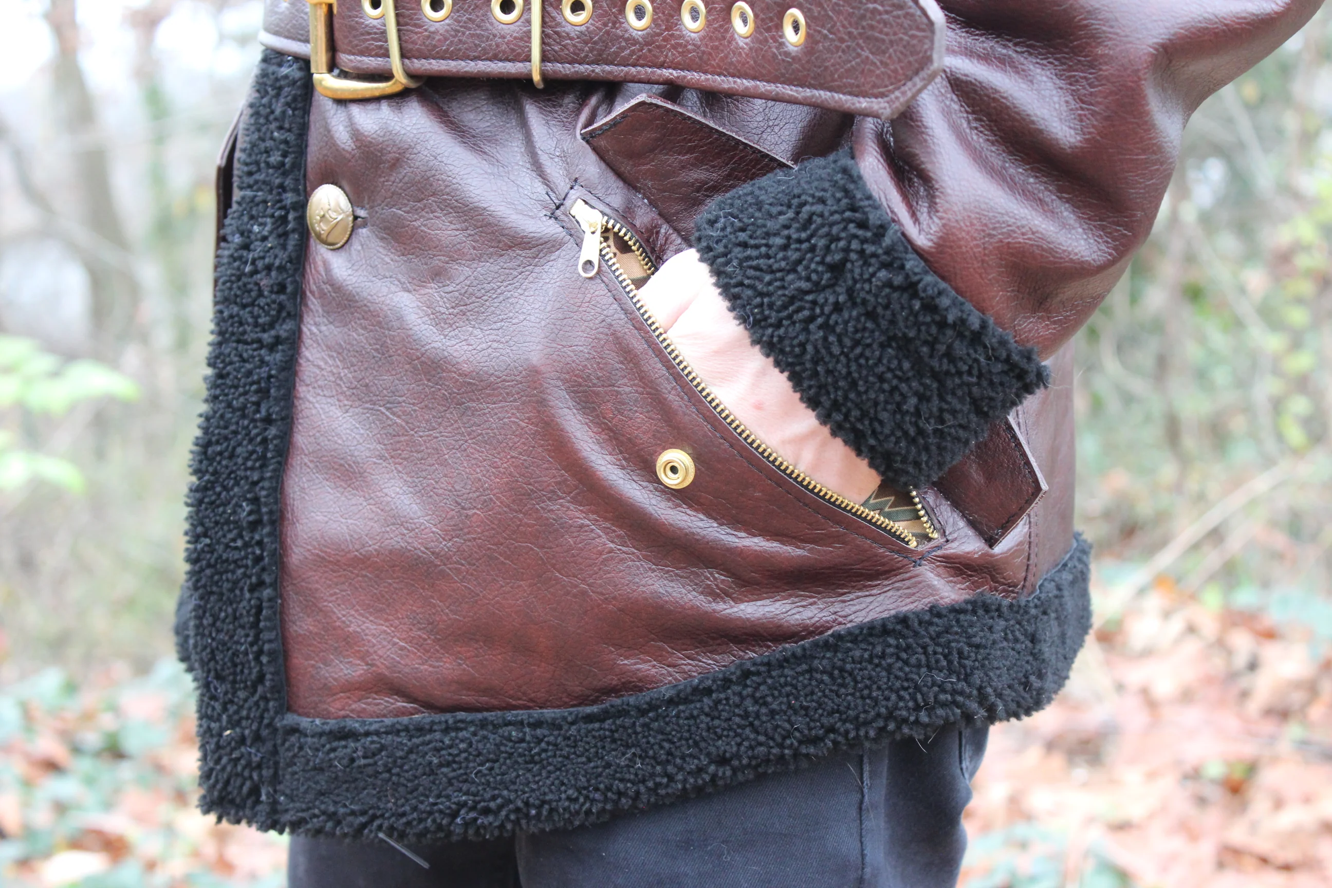 Leather and Shearling Coat - Image 6