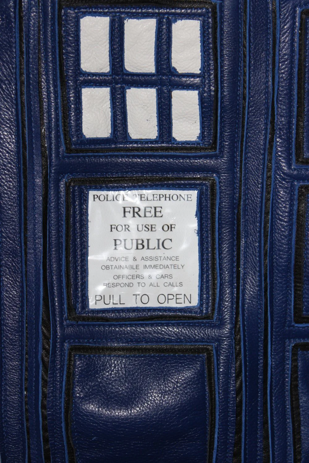 Leather Tardis Stocking - HUGE, Handmade! - Image 3
