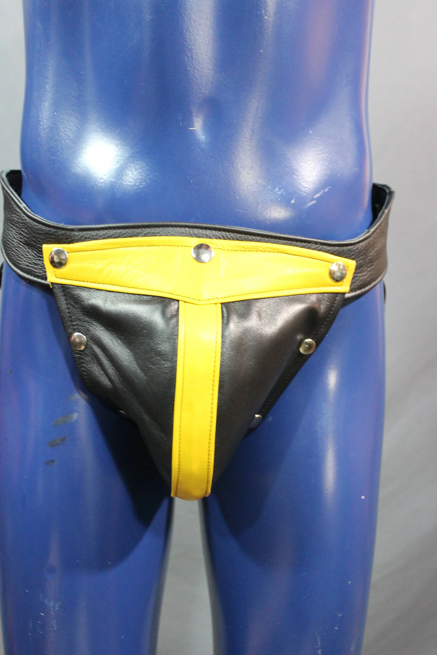 Our classic all leather jock with interchangeable codpiece in soft colored leather. - Image 5