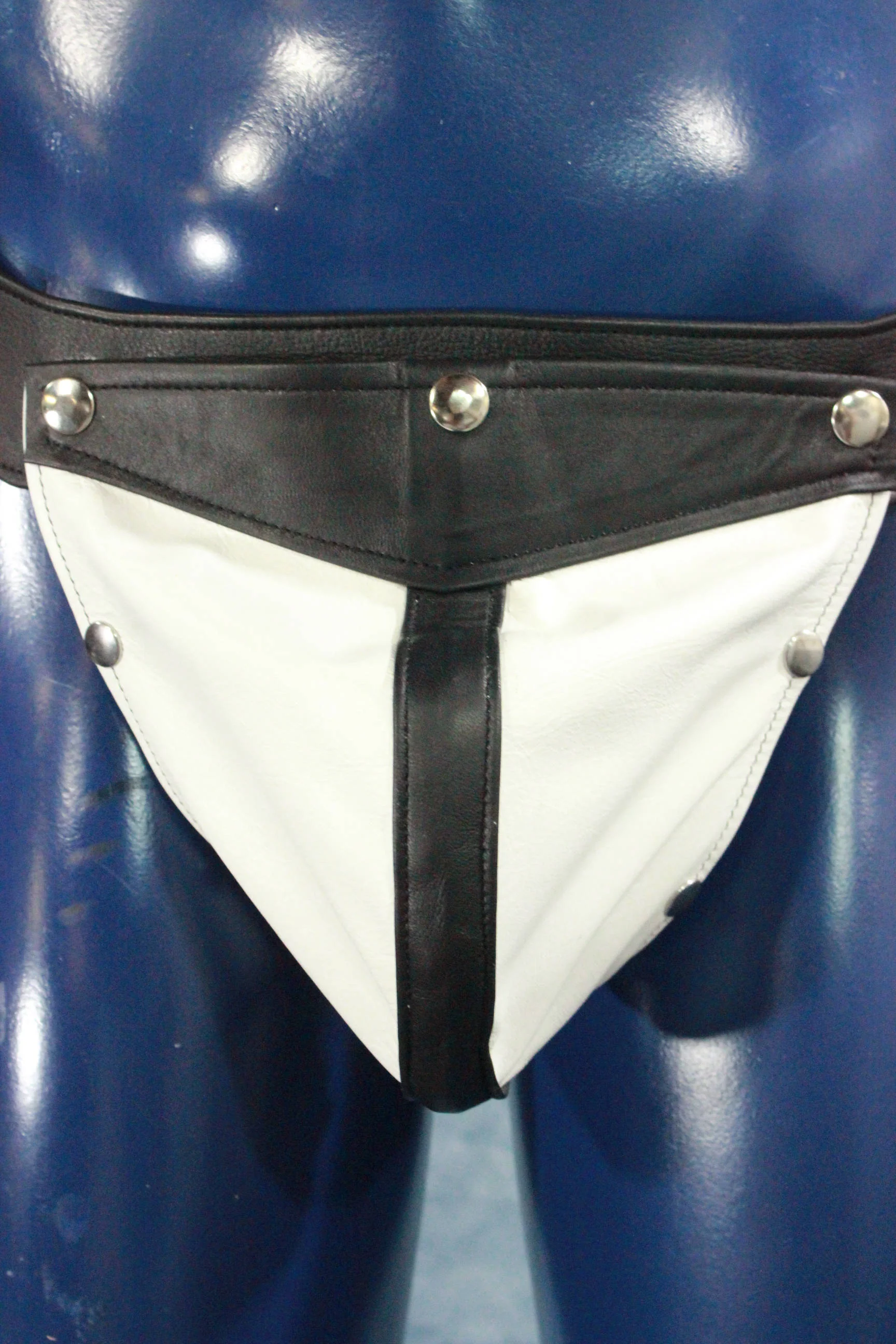 Our classic all leather jock with interchangeable codpiece in soft colored leather. - Image 6