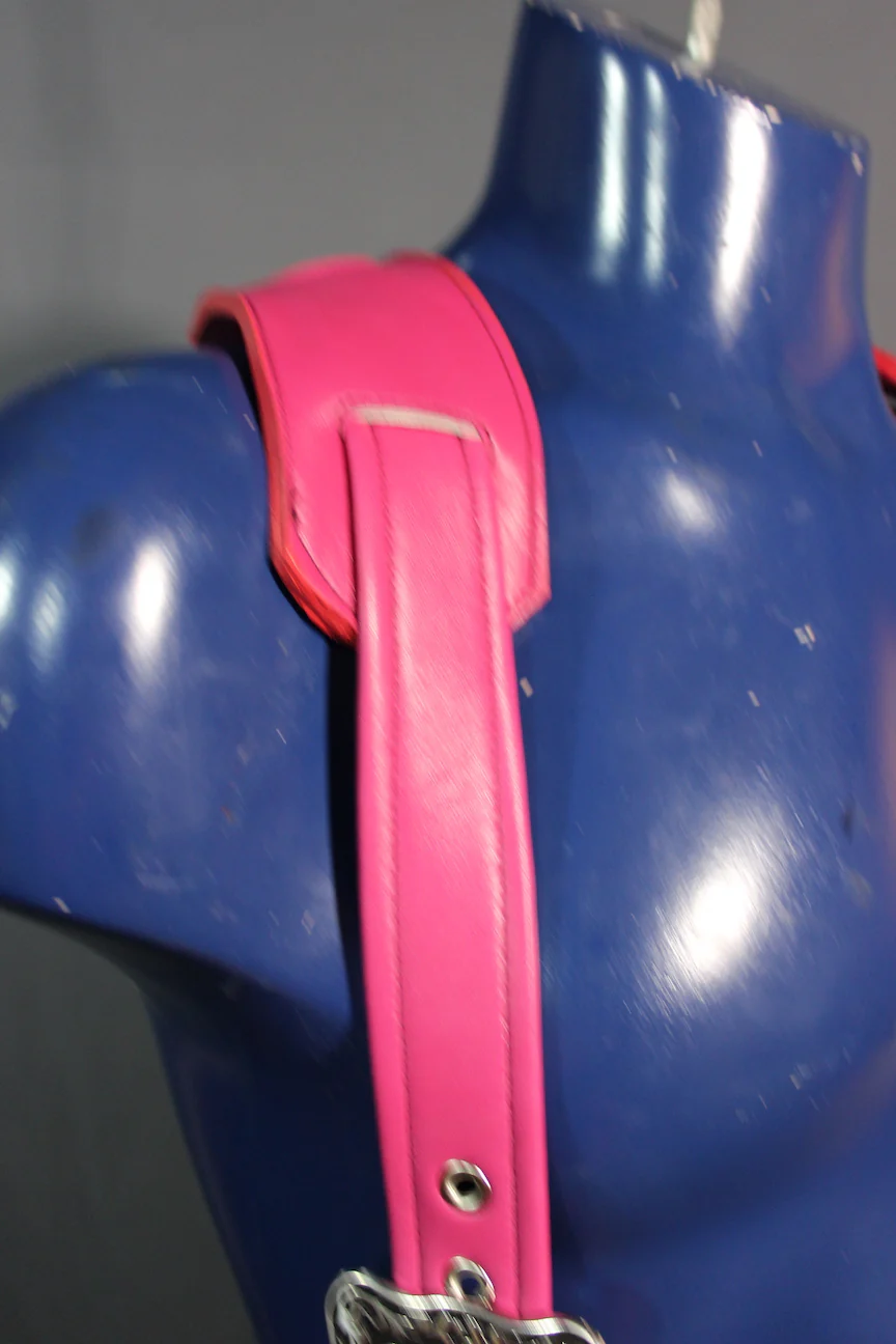 Padded Leather Suspenders with Decorative Hardware - Image 23