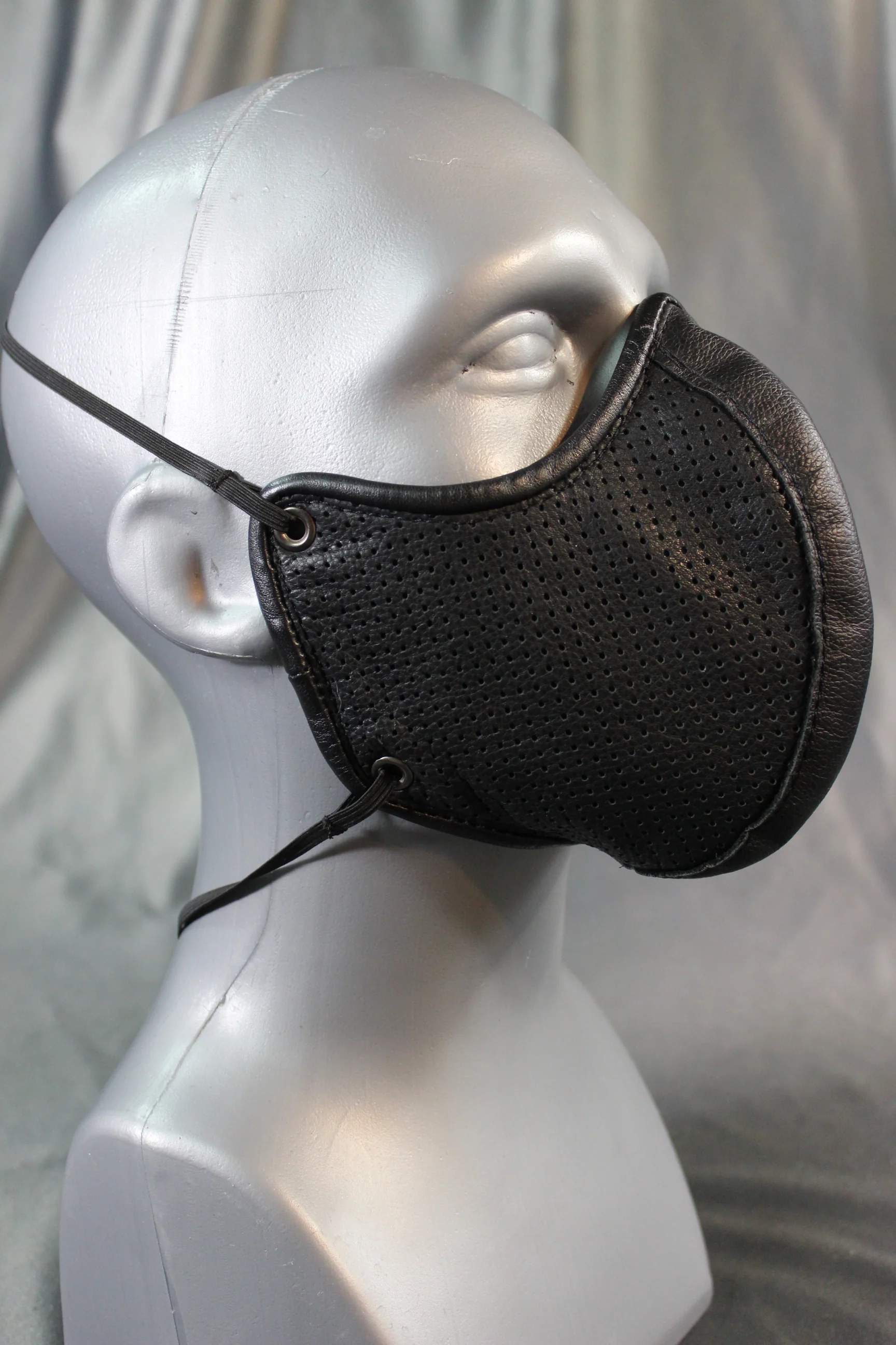 Perforated Leather Face Mask with Filter Pouch - Image 11