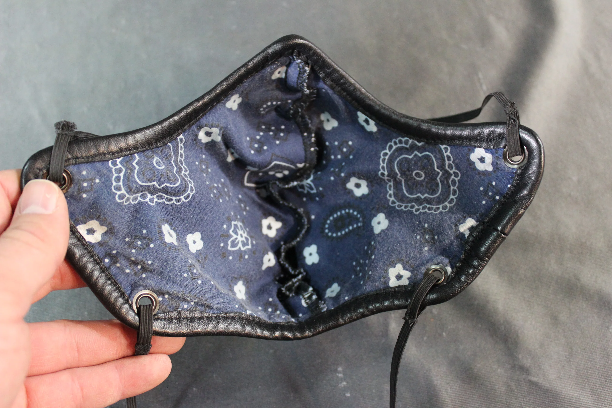 Perforated Leather Face Mask with Filter Pouch - Image 12