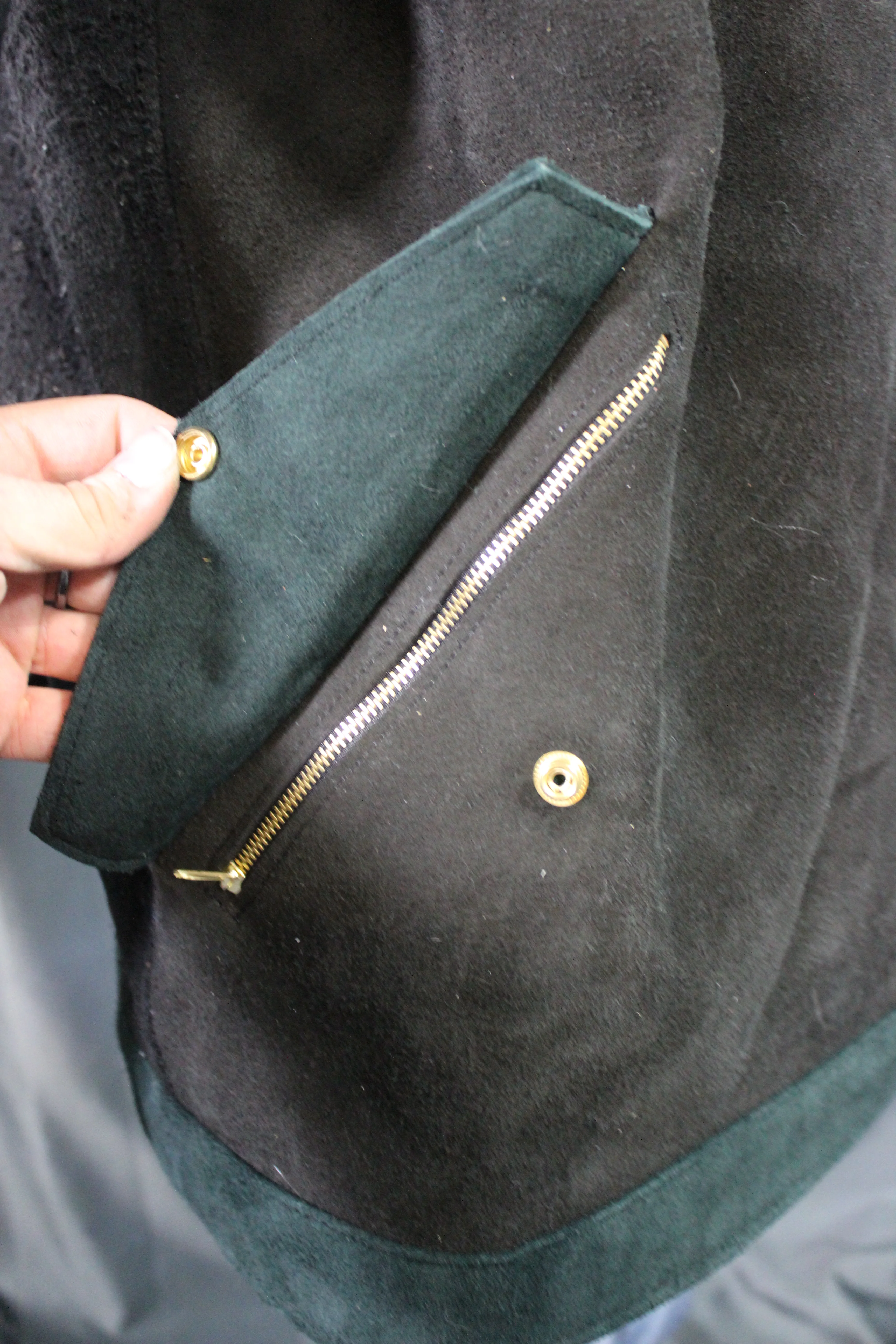 Suede Leather Duster (shortened) with Mantle - Image 14