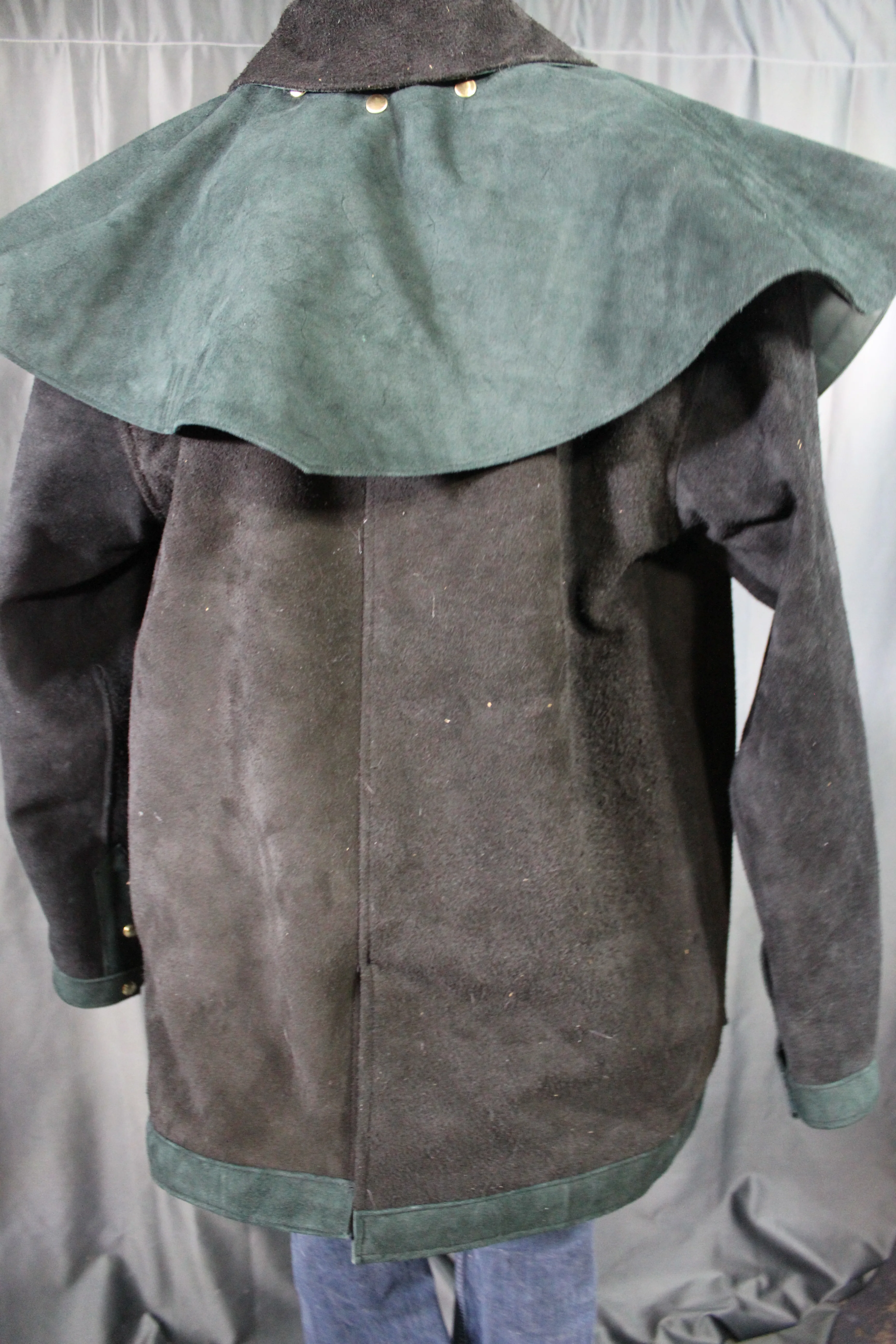 Suede Leather Duster (shortened) with Mantle - Image 16