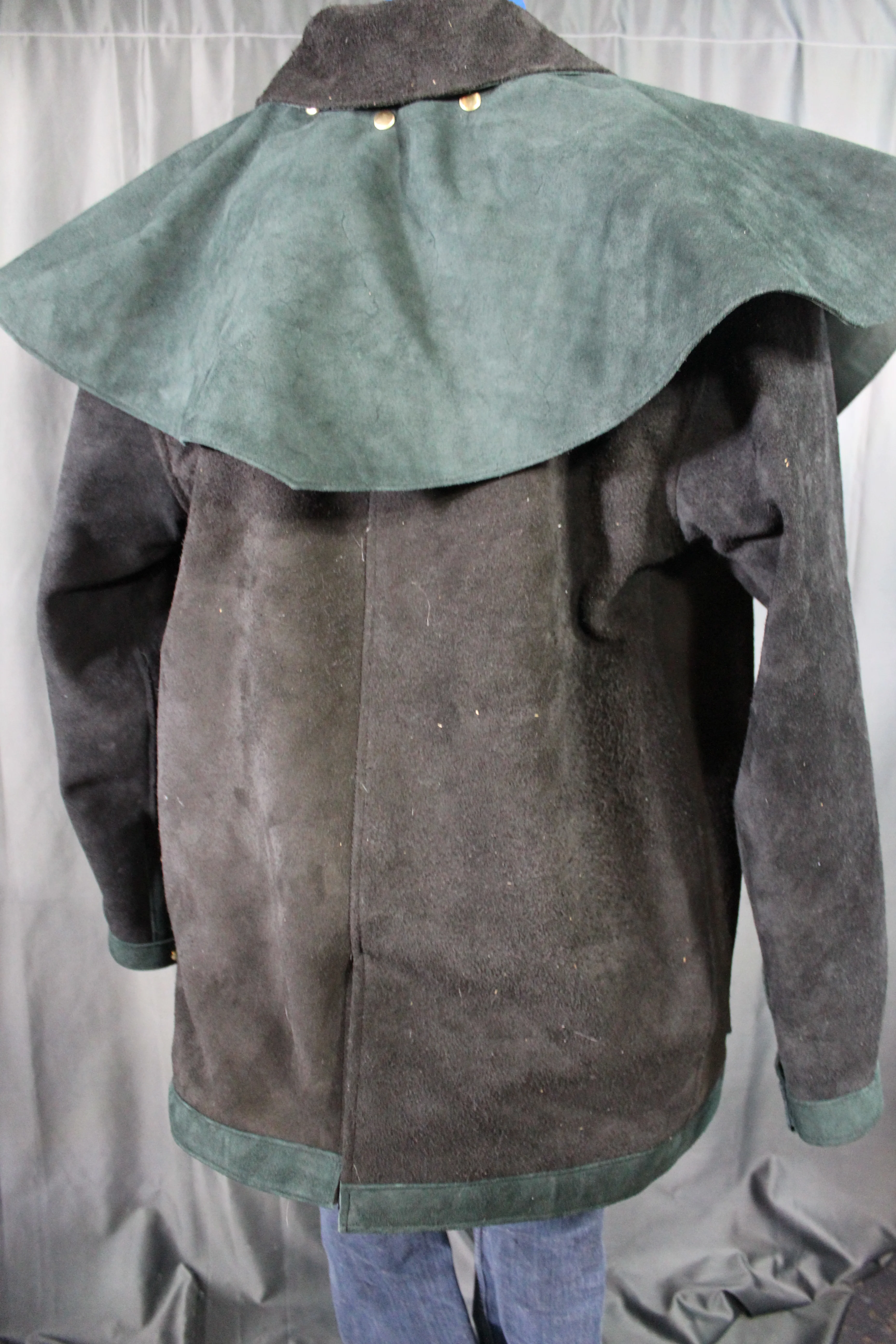 Suede Leather Duster (shortened) with Mantle - Image 17