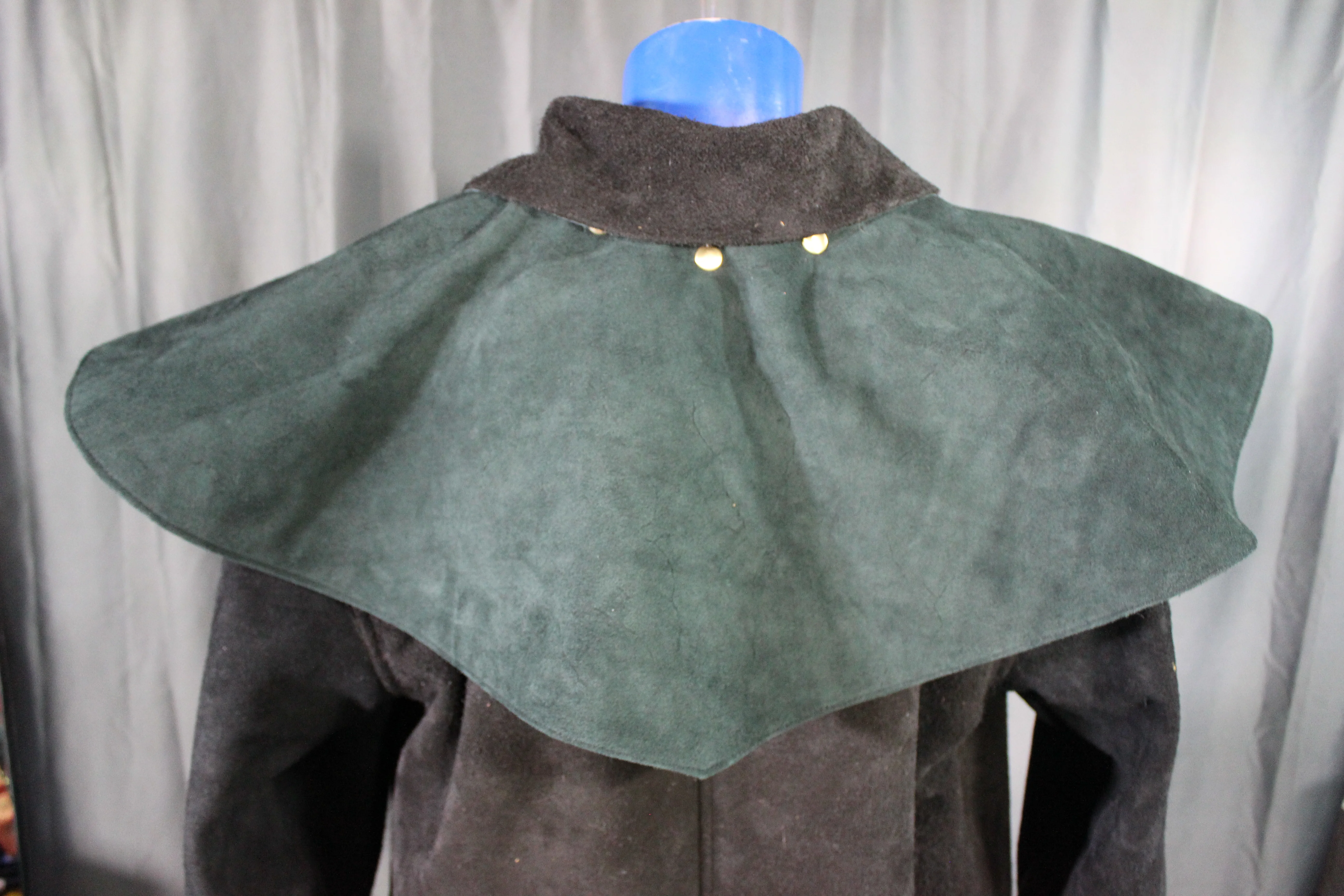 Suede Leather Duster (shortened) with Mantle - Image 19